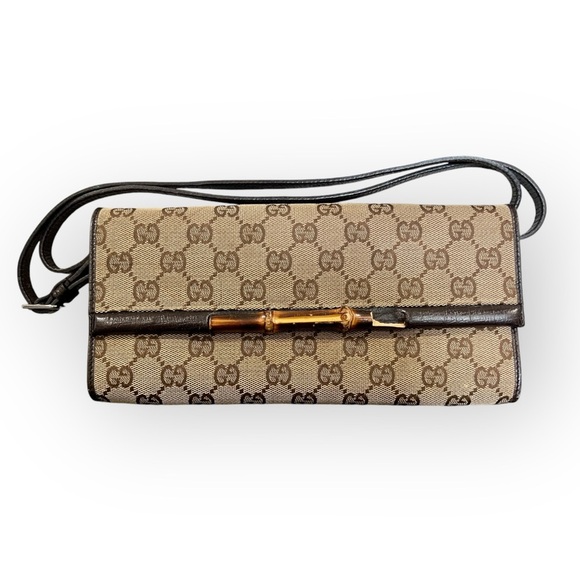 Gucci GG Canvas Bamboo Bar Clutch – Mini Shoulder Bag - Picture 15 of 15